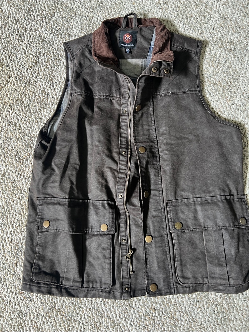Unbranded Men's Dark Brown Canvas Utility Vest